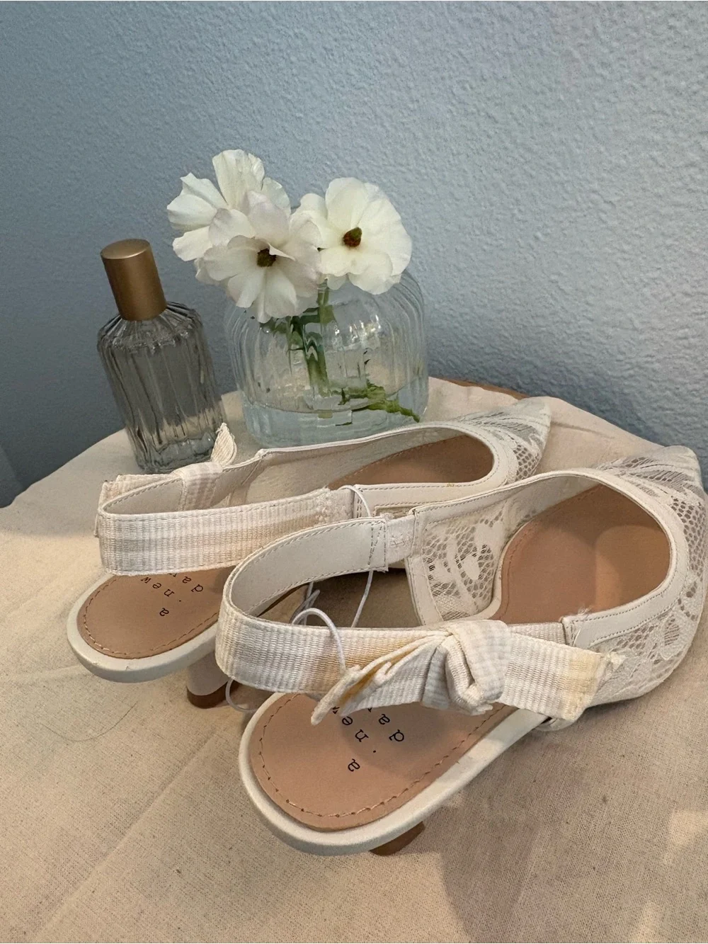 A New Day Milan Slingback Kitten Pumps White - Perfect for Bridal Activities!